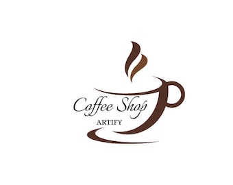 Modern, minimalistic editable DIY logo, simple logo template, instant download Coffee shop logo