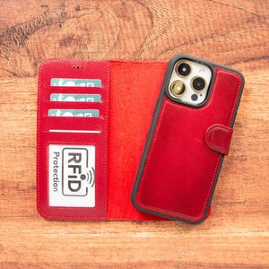 Fundas de cuero de alta calidad CYUK para iPhone 16, 15, 14, 13 y 12 (Plus, Pro, Pro Max). Fundas personalizadas con tarjetero.