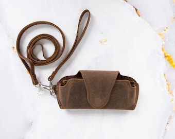 Handcrafted Leather Sunglasses Case: Turkish Leather, Magnetic Clasp