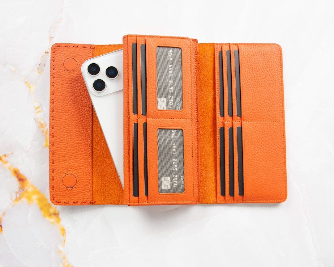 Personalized Handmade Genuine Leather Women's Wallet - 16 Card Slots ...
