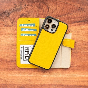 Fundas de cuero de alta calidad CYUK para iPhone 16, 15, 14, 13 y 12 (Plus, Pro, Pro Max). Fundas personalizadas con tarjetero.