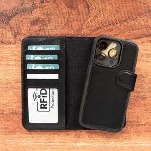 Fundas de cuero de alta calidad CYUK para iPhone 16, 15, 14, 13 y 12 (Plus, Pro, Pro Max). Fundas personalizadas con tarjetero.