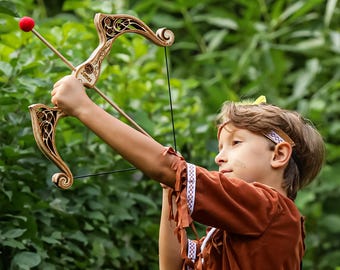 Boogschietset in Elvin-stijl, milieuvriendelijke houten pijl, boog en pijlkoker, outdooractiviteitenset voor peuters, cadeau-idee voor zomerkamperen voor jongen