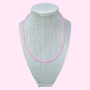 Seed Bead Elastic Necklace in Pink, Affordable Jewelry Accessory Gift For Women.