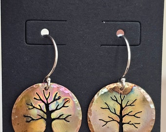 Copper Tree Earrings