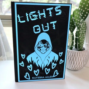 MADE TO ORDER- Lights Out by Navessa Allen rebound hardback book-glow in the dark w/sprayed edges