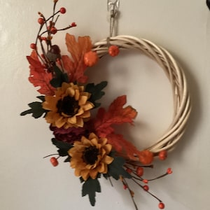 Autumn Wreath l Festive Home Decoration l Gift l Pumpkin Sunflower Wreath