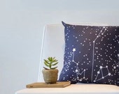 Organic Galaxy Pillow 16" - Night Sky Stars- Pillow Sham, Throw Pillow, Eco Friendly Pillow- Home Decor