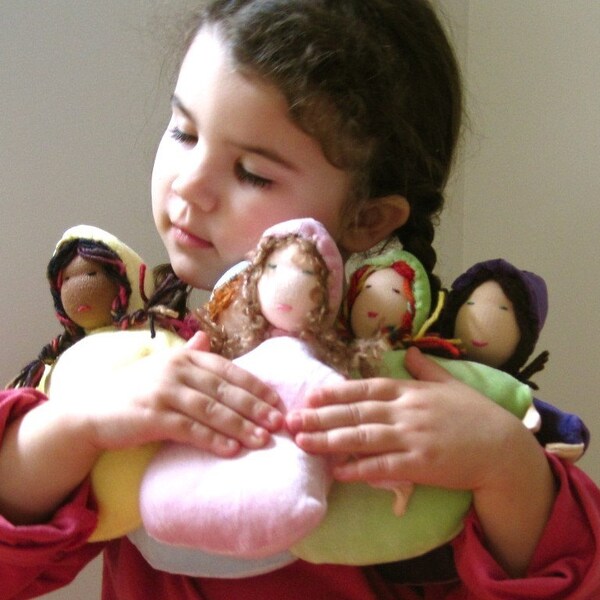 SALE organic waldorf doll / handmade eco friendly bunting cuddle toy (ready to ship)