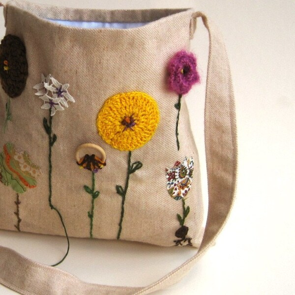 organic kids messenger bag / hope in the autumn eco friendly accessory (LAST ONE)