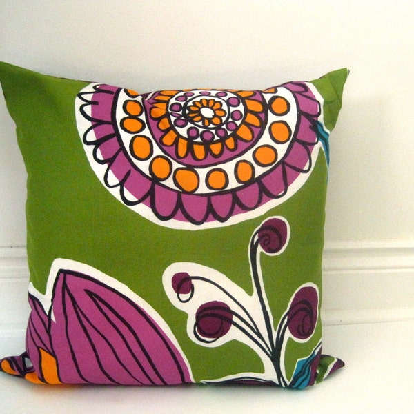 Reserved for foreggerjune / Marimekko throw pillow cover decorative mod purple green / fashion your sofa can wear / Ready to Ship