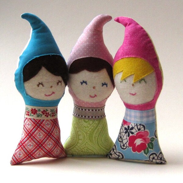SALE gnome baby upcycled dolls / personalized handmade multicultural eco waldorf toys