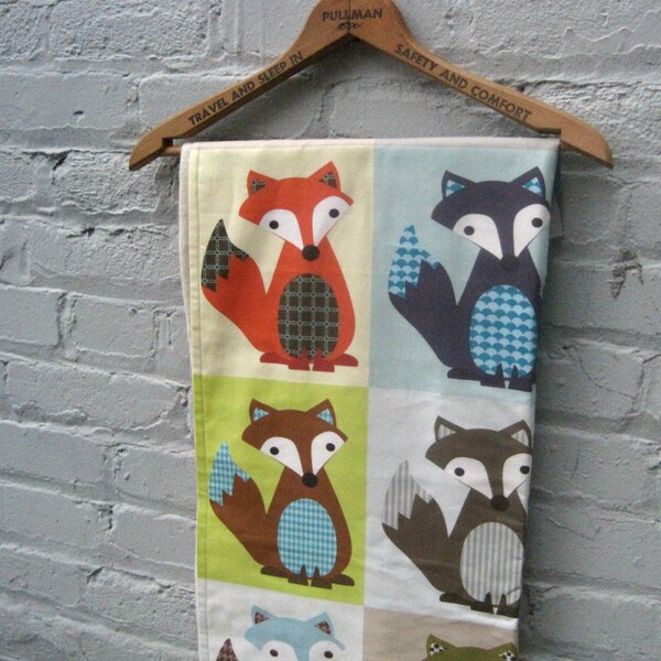 baby blanket organic fox / modern eco friendly kids bedding (Ready to Ship)