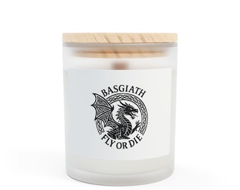 Basgiath War College Candle, Fly or Die | Dragon-Themed Frosted Glass Candle | Unique Home Decor | Gift for Fantasy Lovers, Home Fragrance