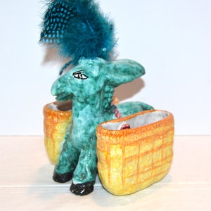 Vintage Planter 1950&#39;s Donkey Carrier