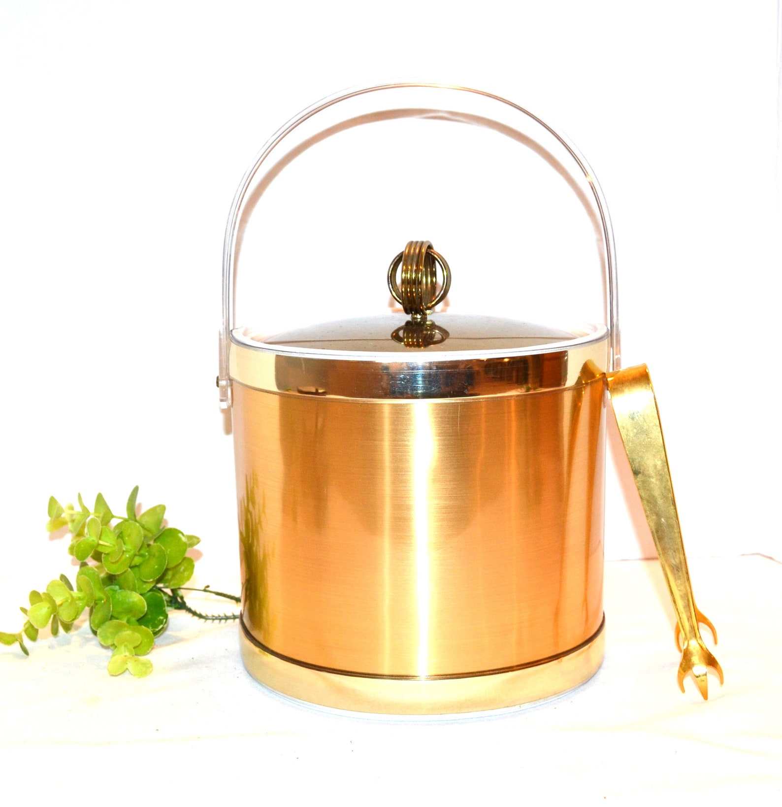 Vintage Ice Bucket Eclectic Gold Etsy
