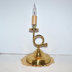 Vintage Lamp Brass French Horn