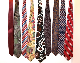 Vintage Mod Preppy Y2K Groovy Guy Tie Lot of  Nine