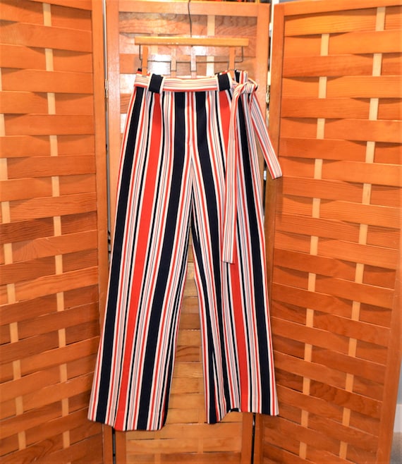 Vintage Groovy Striped 1970's Pants