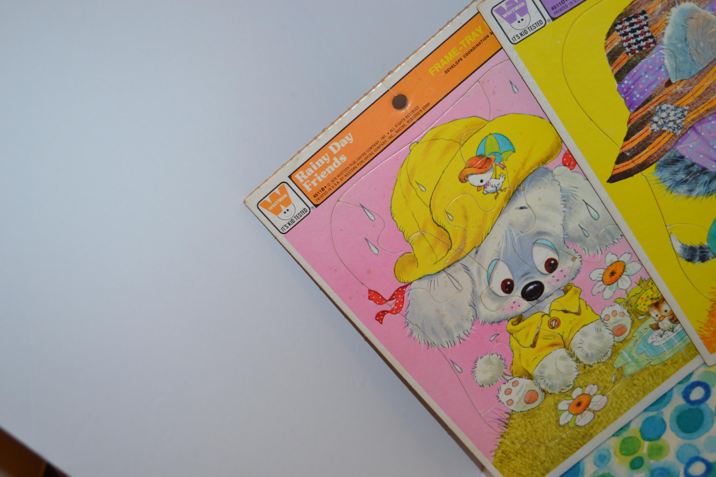 キッズキッチュ 1970年代 子猫 ひよこ ウサギ 子犬 パズル 4フレーム