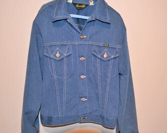 Vintage 1960's Wrangler Blue Indigo Light Denim Jacket