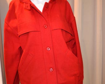 Vintage Woolrich Red Wool Bomber Varsity Jacket
