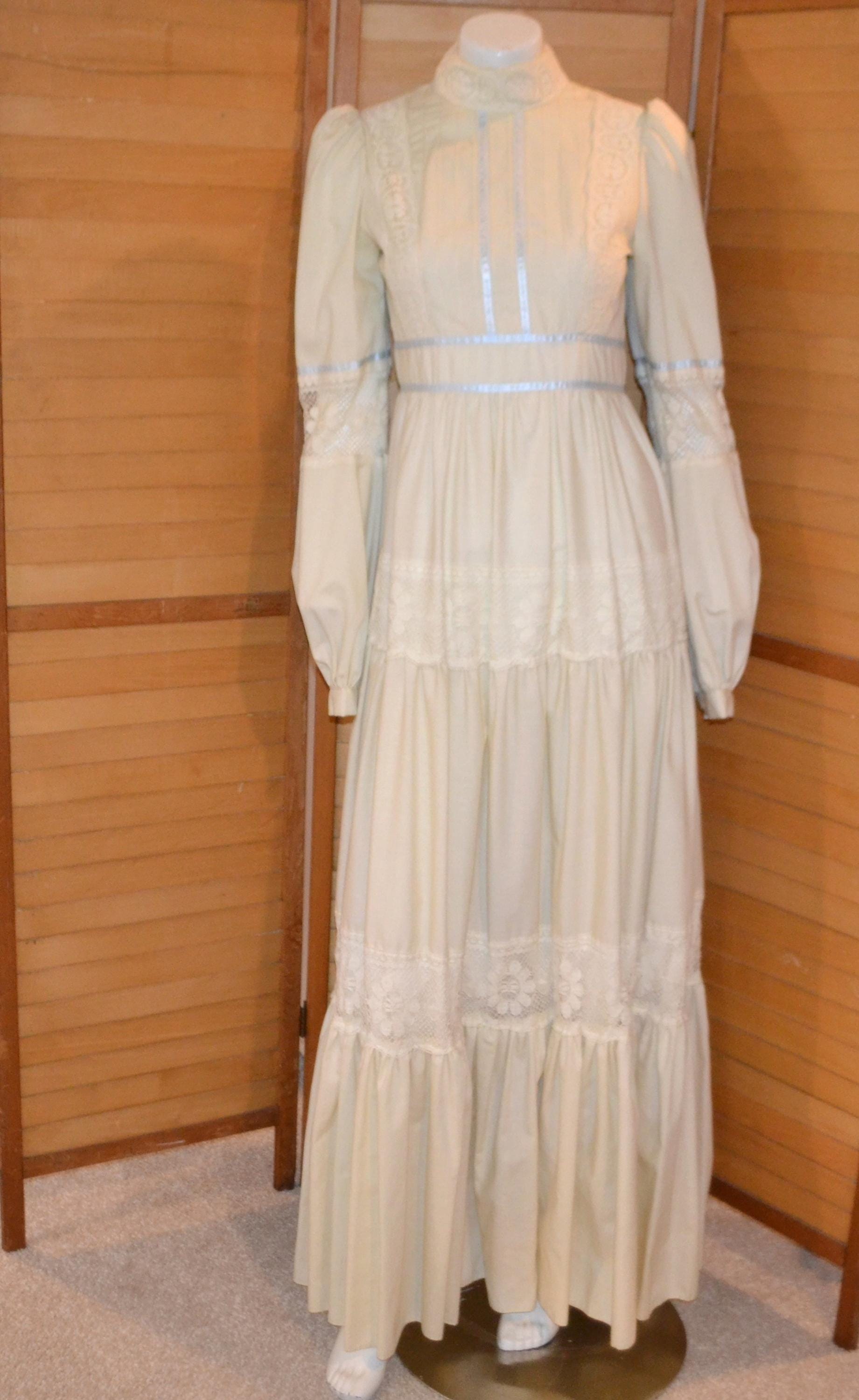 Gunne Sax Ivory Peasant Country Eclectic Bohemian Dress 1970's - Etsy