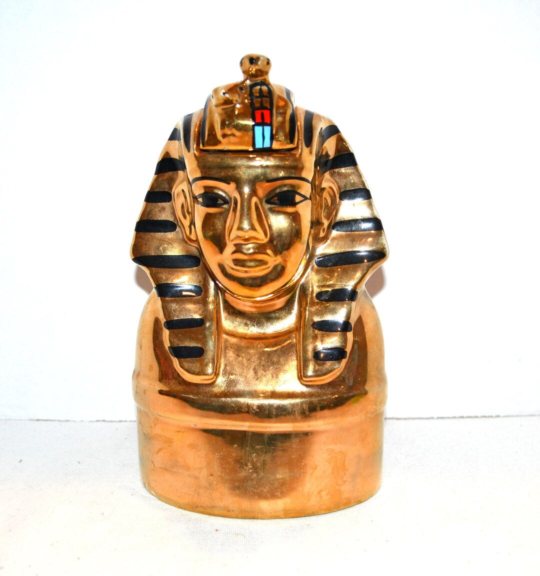 Vintage Golden Sphinx Liquor Decanter Egyptian Revival Etsy