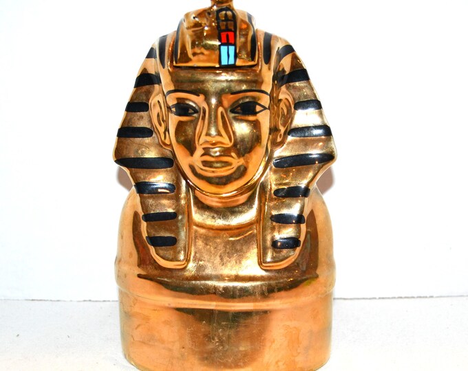 Vintage Golden Sphinx Liquor Decanter Egyptian Revival Etsy