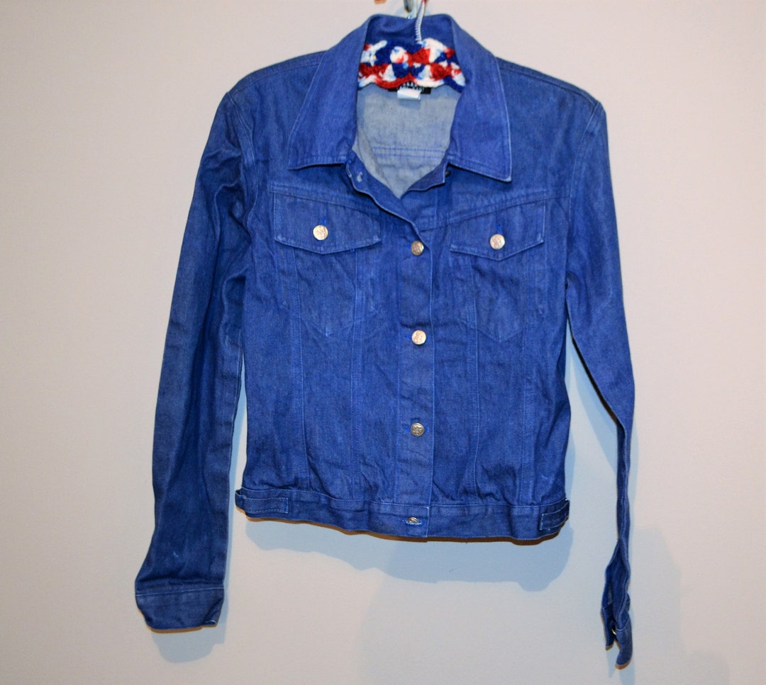 Vintage Jean Jacket Karl Kani Blue Denim Logo Buttons UK