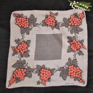 Faith Austin Grapes on Vine Handkerchief