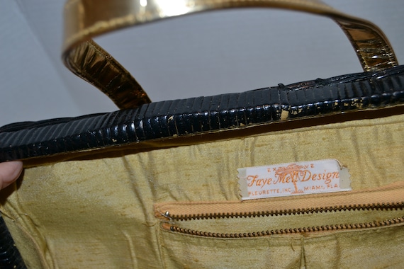 Vintage Handbag 1950's Crests in Beads on Gold wi… - image 3