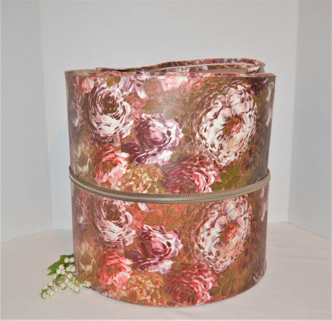 Vintage Hat Box Roses on Vinyl Etsy