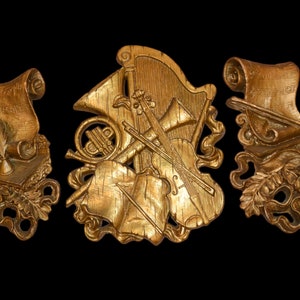 Vintage Music is Beautiful 1970's Gold Wall Art Grande Baroque