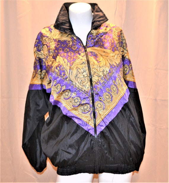 Vintage Jacket Bomber Baroque Gold with Purple and