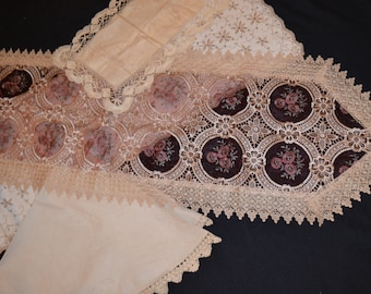 Vintage Linen and Soutache Lace Romantic Victorian Renaissance Euro Lot