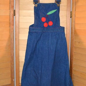 vintage Robe salopette pour fille Prairie avec cerises
