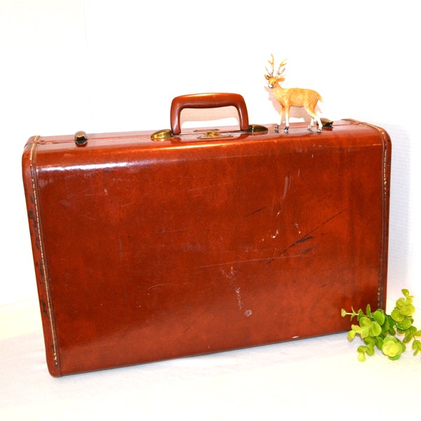 Valise des années 1940 Samsonite USA Prop Display Travel Style distinctif