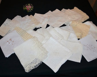 Shabby Chic Hankie Bouquet......Collection of 24 Wedding Tea Church and More