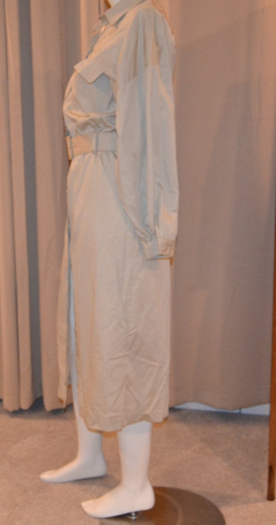 Vintage Dress Shirt Retro Khaki with Lace Back 19… - image 4