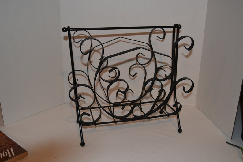 Vintage Wrought Iron Magazine Rack Etsy