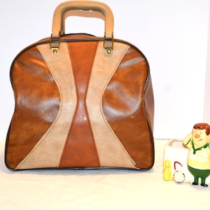 Vintage Bowling Bag Rocking Retro Mod Brown