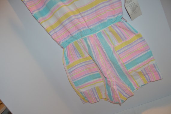 1980 Pastel Stripes Romper One Piece Fashion New … - image 3