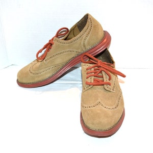 Suede Bucks for Ladies Vintage Natural with Red Sole