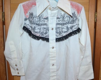 1950's Kids Western Shirt Graphics and Trim with Snaps