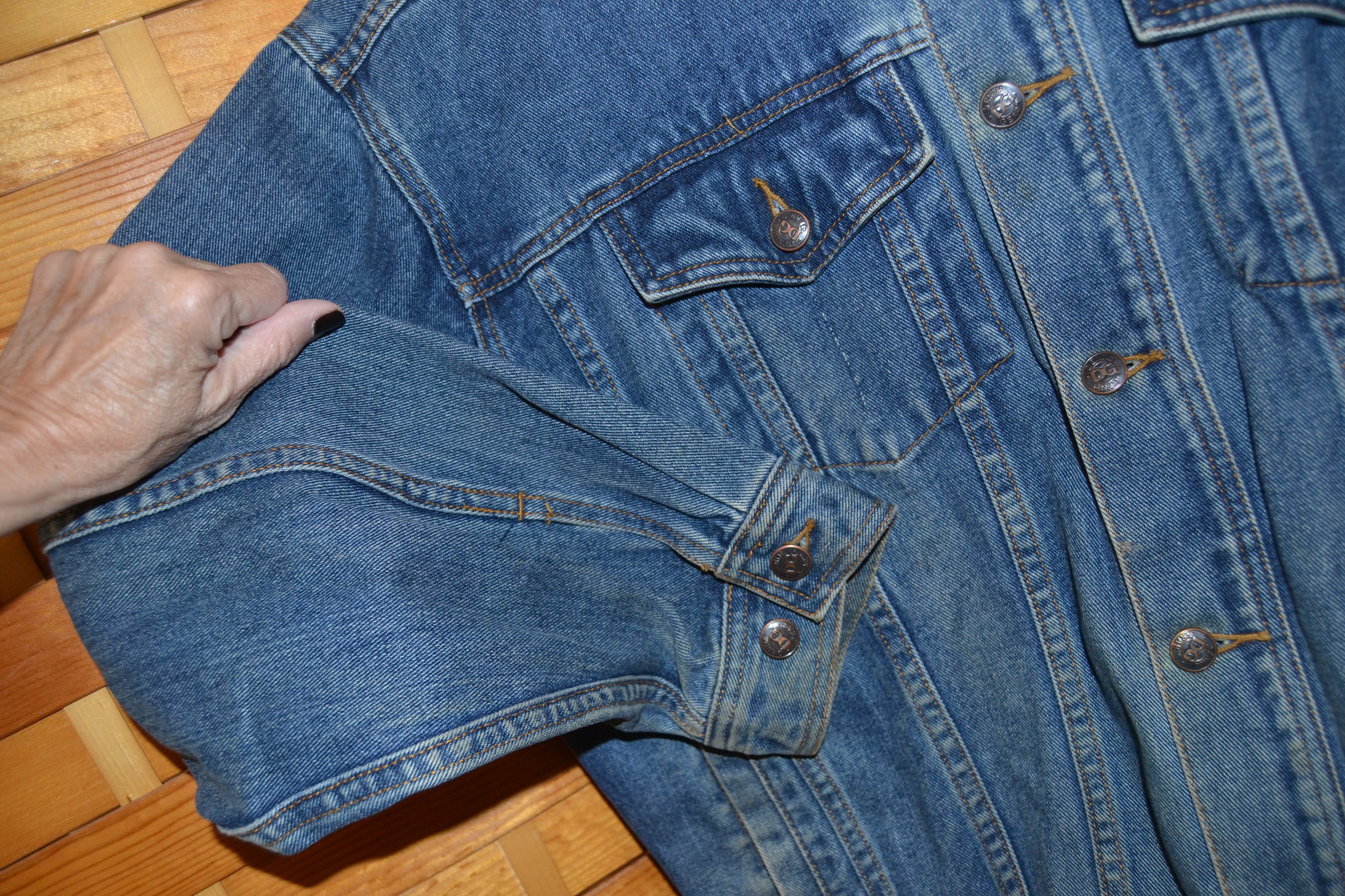Vintage Blue Jean Jacket American Eagle - Etsy Vintage Blue Jean Jacket American Eagle - Etsy