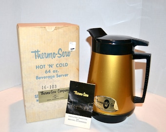 Vintage Thermo-serv Hot 'n' Cold 64 Oz Kitsch Mod MCM Retro Serverr