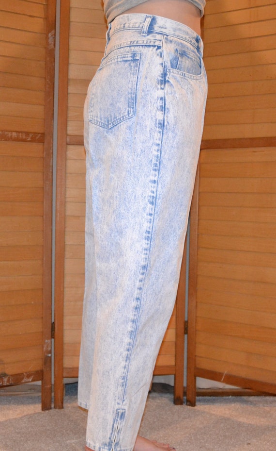 Vintage Jeans Denim 80s with Side Zip Adornment - image 3