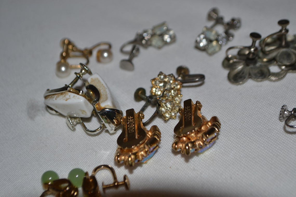 Vintage Clip Earring Lot Petite and Sweet Eight Pairs Etsy