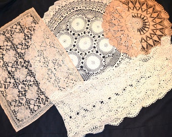 Crochet Vintage Large Pieces Mantle Tabletop Dresser and More